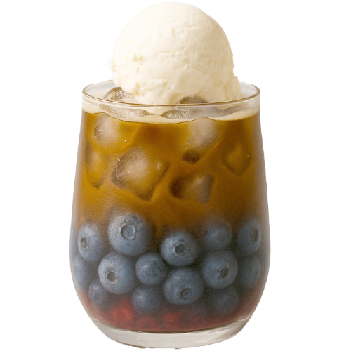 Blueberry Frozen Sunset with coffee and ice cream – Shanil Juice Bar Berlin, Europaplatz 10557