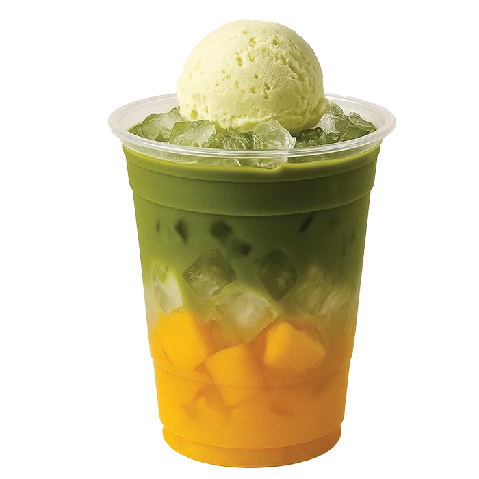 Mango Matcha drink at Shanil Juice Bar Berlin – Europaplatz 10557